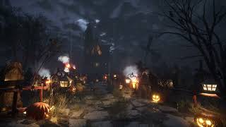 Chilling Halloween Night - Rain, Thunder, and Graveyard Ambience 8 Hours | Halloween Ambience