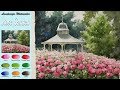 Landscape Watercolor- Rose Garden (Masking technique, wet-in-wet, Arches rough)NAMIL ART