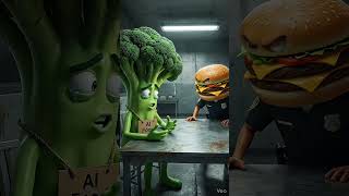 Broccoli getting arrested 🥦 #shorts #aifoodcrimes