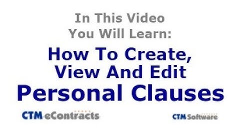 Creating and Viewing Personal Clause Library