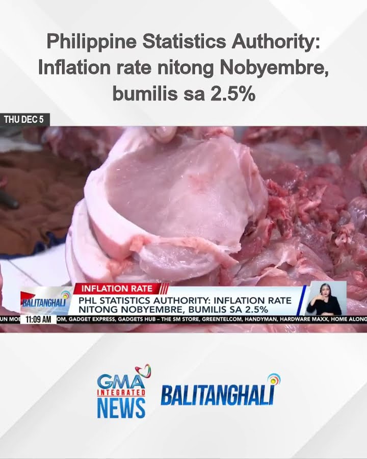 Philippine Statistics Authority - Inflation rate nitong Nobyembre, bumilis sa 2.5% | Balitanghali