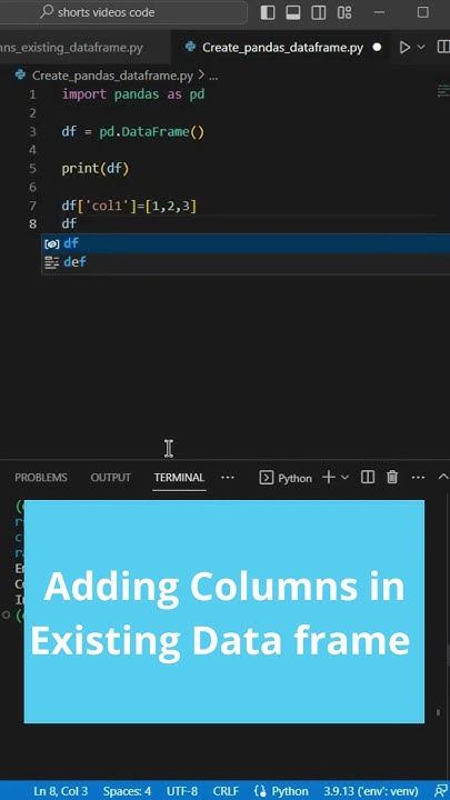 How to Create Empty Pandas Dataframe and Then Add column in It - YouTube