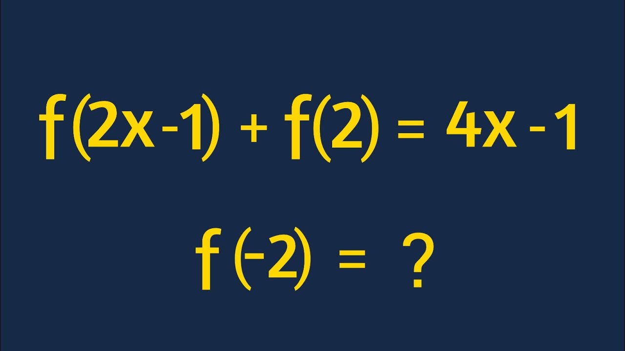 What is f(-2) ? | Functional Equation | THREE Methods Explained