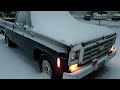 (Snowy Cold Start) 1978 Chevy C10 with Flowmaster Exhaust!!