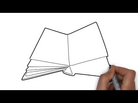 How to draw a Open Book Step by Step