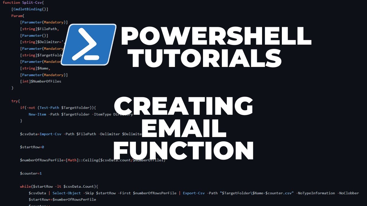 Powershell Tutorials : Creating Email Function To Replace Send-Mailmessage