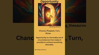 "Opportunity": Definition, Synonyms, and Example #day 16#creating_thesaurus#dictionary#opportunity