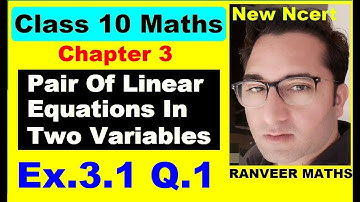 Class 10 Maths - Ex.3.1 Q.1 - Chapter 3 - Pair Of Linear Equations In Two Variables - NEW NCERT