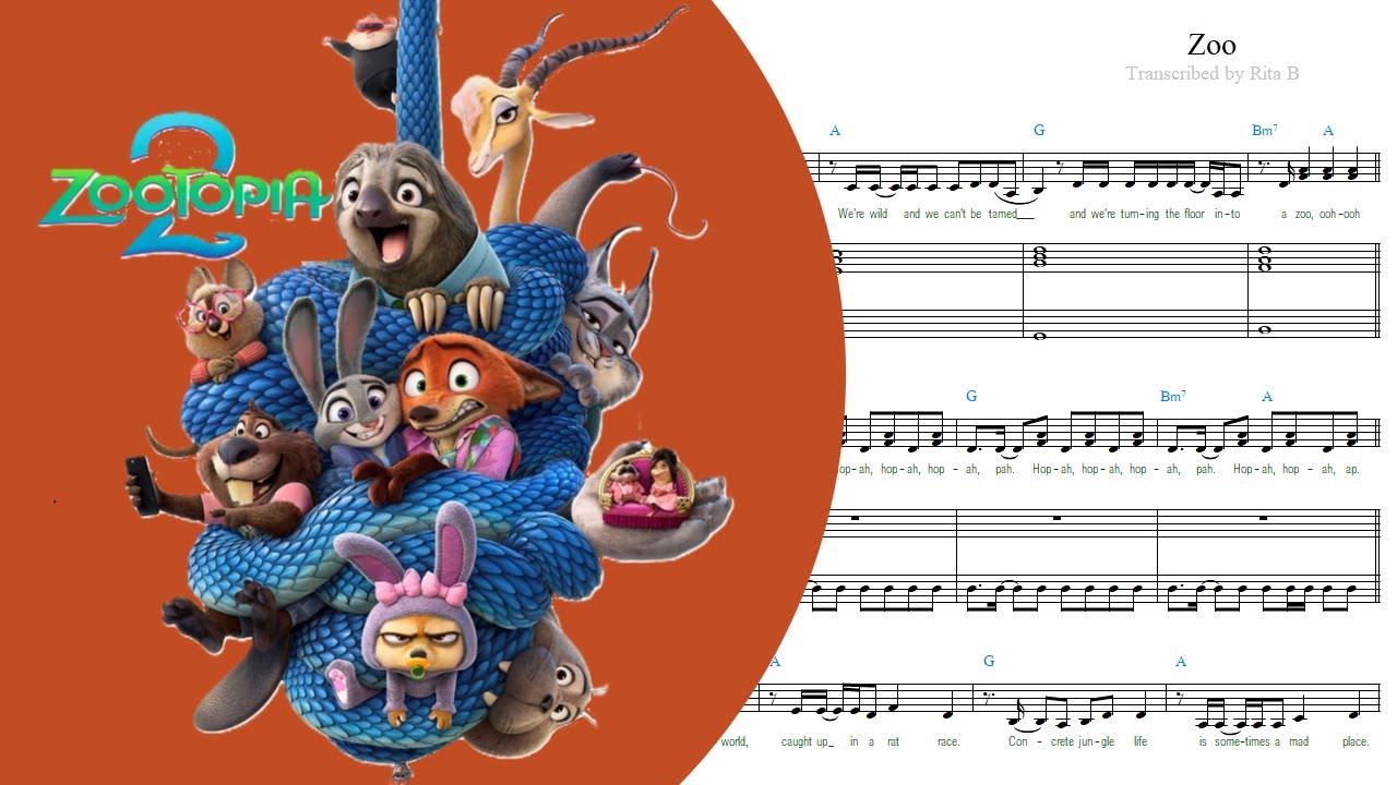 Zootopia 2, Shakira — Zoo — Piano Sheet Music