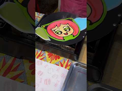 Cute Anime Pancake Art 🥞🎨 | Street Food Artist at Work!