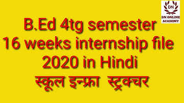 B.ed. 16 weeks internship file 4th semester 2020  topic school infrastructure in hindi