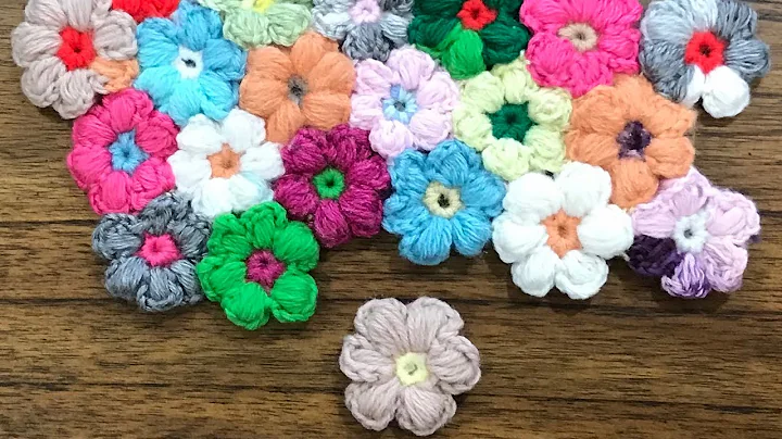 Learn Crochet: Beautiful Puff Stitch Flower Applique Tutorial