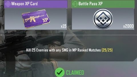Call Of Duty Mobile Kill 25 Enemies with any SMG in MP Ranked Matches Task Complete