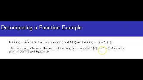 Writing a Function as a Composition of Two Functions Example