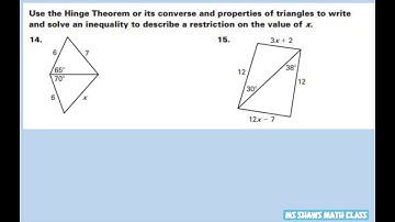 Use the Hinge Theorem to describe the restriction on x