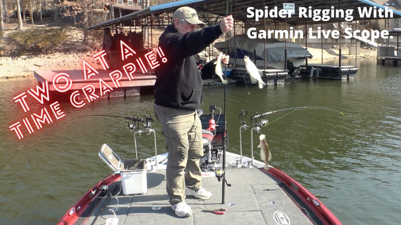 Catching Crappie Two At A Time Using Garmin Live Scope While Spider Rigging  #49 (3-3-2022) 