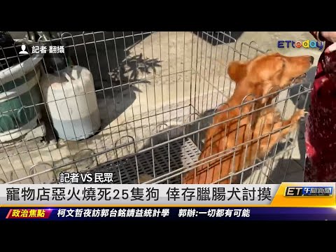 寵物店惡火燒死25隻狗 倖存臘腸犬討摸｜20231120 ET午間新聞