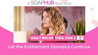 The Young and the Restless Recap: Let the Entitlement Olympics Continue