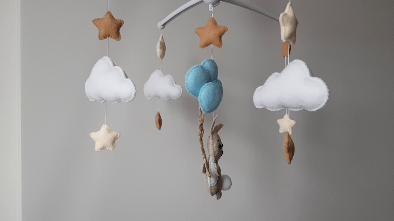Felt Baby Crib Mobile, Baby Boy mobile, Nursery decor YouTube