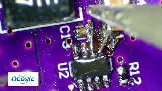 Reworking a damaged PCB up-close and personal.