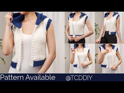 How to Crochet: Bomber Hoodie Vest | Pattern & Tutorial DIY