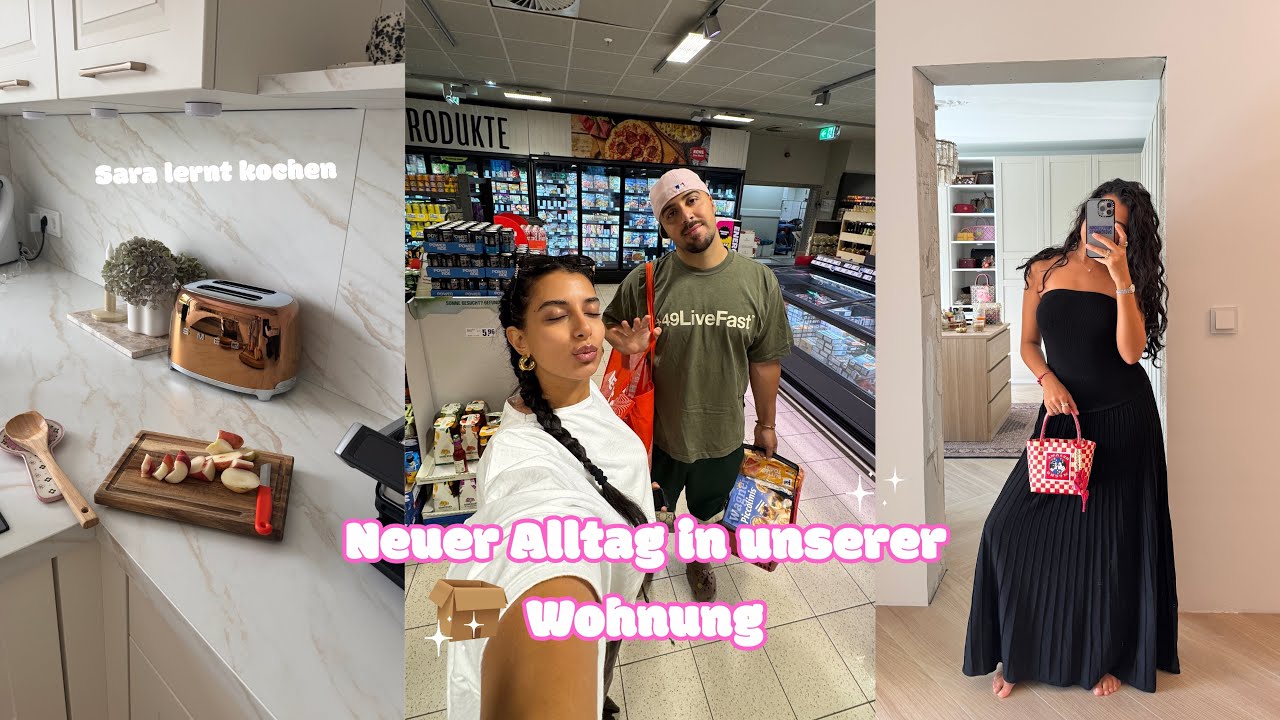 Unser Leben in der neuen Wohnung 👩🏽‍❤️‍👨🏽📦💖 Sara lernt kochen & Geschirr-Haul | SARA & DOLUNAY