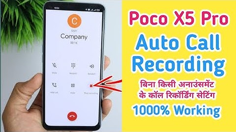Poco X5 Pro Call Recording Setting || How To Call Recording in Poco X5 Pro || Auto Call Recording