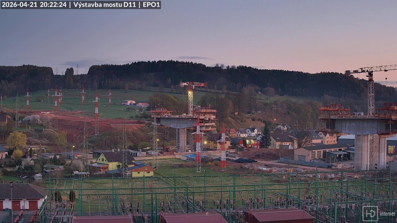 Live kamera - výstavba dálničního mostu D11 v Trutnově - Poříčí pohledem z galerie EPO1