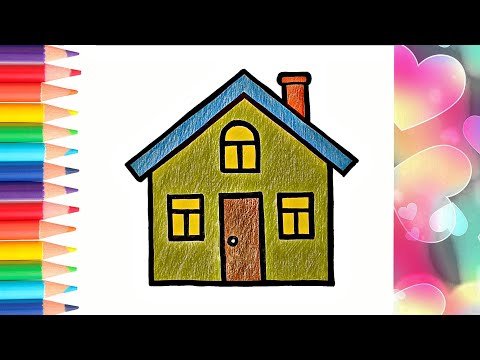 Как нарисовать дом. How to draw a house.