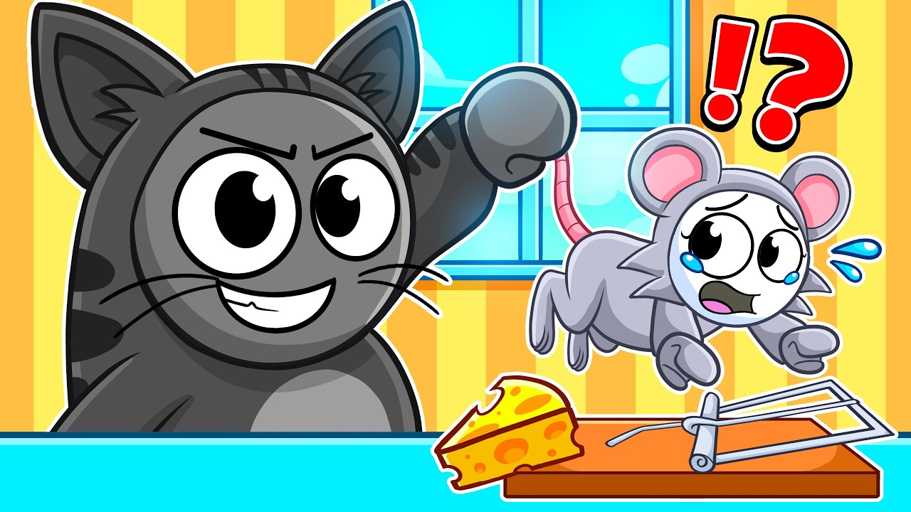 Tiny MOUSE vs HUNGRY KITTY in Roblox!