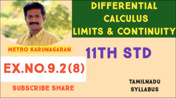 11th Std Maths Ex.9.2(8) Evaluate the limits (√x^2+1-1)/(√x^2+16-4) as x approaches 0
