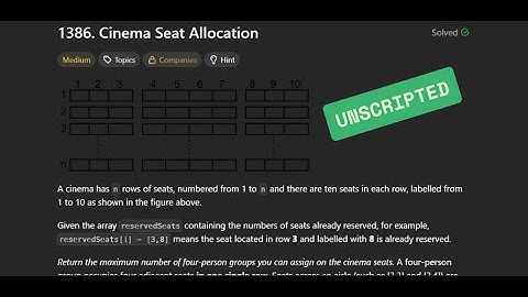 [Unscripted] LC1386 - Cinema Seat Allocation | 04/11/2025