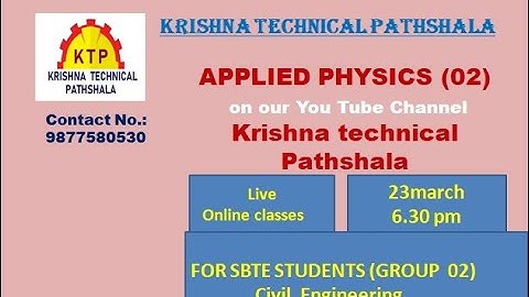 Applied Physics II #2nd Group # IInd semester syllabus #SBTEbihar