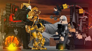 Skibidi toilet vs Titan cameraman, Titan TV Man, Titan speaker, mecha tv man. Titan Clockman - dc2