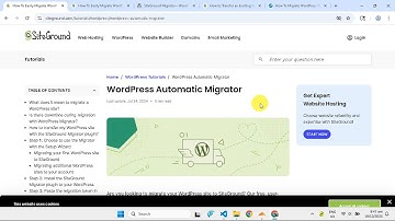 How To Use Siteground Migrator