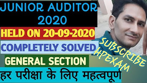 Junior auditor 2020 solved paper,Junior auditor answer key 2020,Junior auditor general section 2020