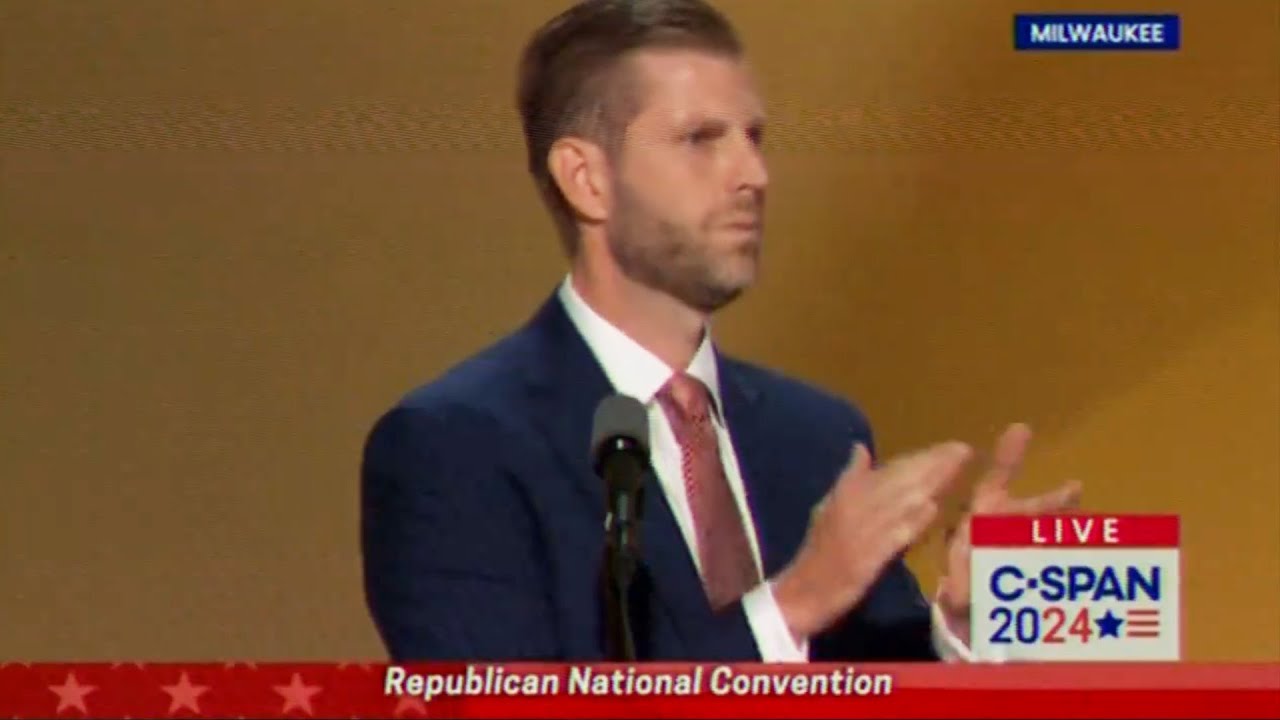 RNC crowd SILENT during Eric Trump's speech, he claps for HIMSELF