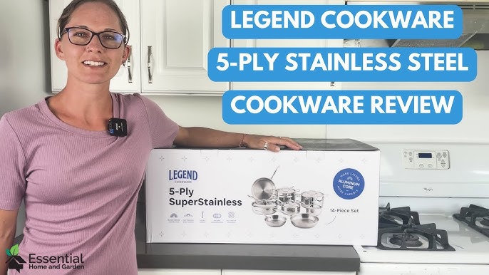 LEGEND COOKWARE legend 5 ply 5 pc small starter set stainless steel pots &  pans for