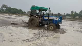 खेत😱 में धान कैसे लगते हैं| tractor performance powerful tractor |swaraj 744xt five star
