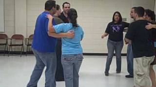 practicing salsa rueda moves