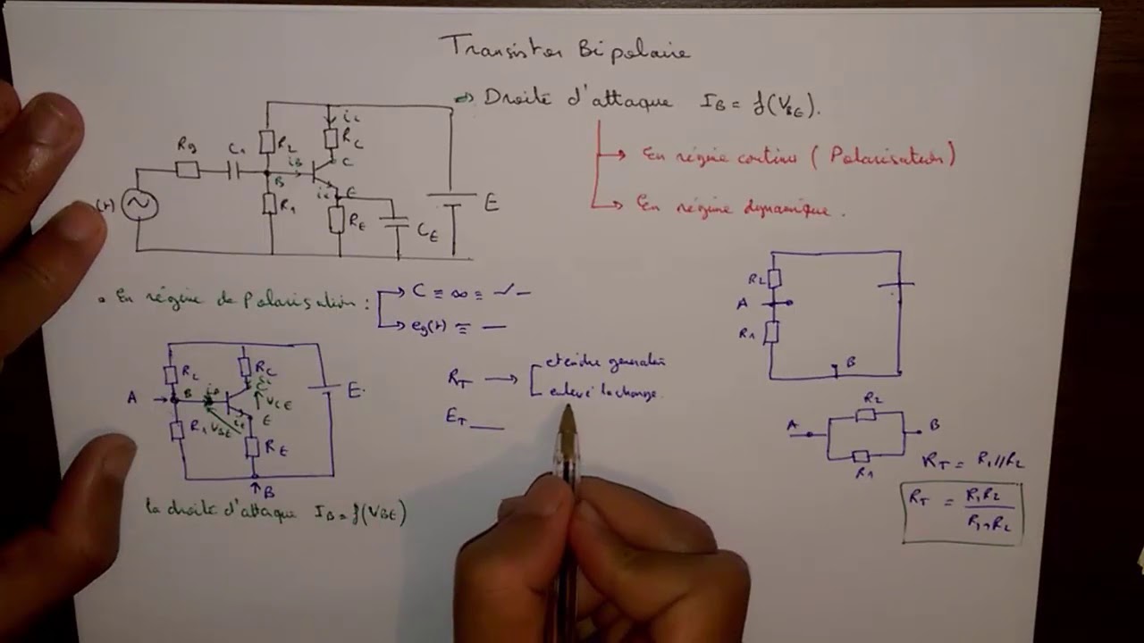 3.Th. de thevenin pour transistor#droite d'attaque statique