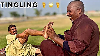 ASMR FEET TICKLISH MASSAGE MEN ( OUTSIDE MASSAGE ) | FOOT REFLEXOLOGY | LEG MASSAGE FOR PAIN RELIEF