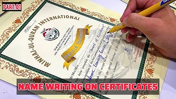 Beautiful Name Writing on Certificate | Cut Marker Calligraphy | Part 01 | Hayat Art & Calligraphy