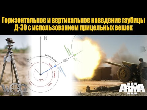 Видео: Arma 3 | Горизонтальное и вертикальное наведение гаубицы Д-30 с использованием прицельных вешек