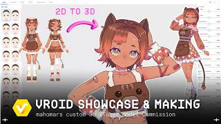 Making a cute Kemonomimi 3D VTuber model in VRoid Studio【#VRoid Speedsculpt】Commission for mahomars