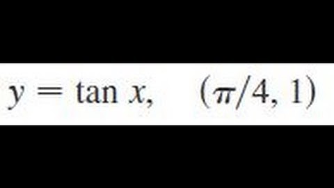 y = tan(x), (pi/4, 1), Find an equation of the tangent line to the curve at the given point.