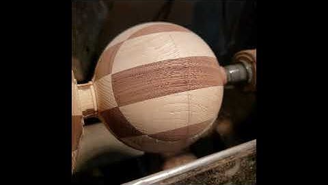 Checkerboard Sphere Turned Freehand (No Jig)