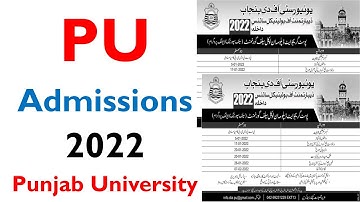Punjab University Admissions 2022 Open Apply Now pu admissions 2022 open pu admissions 2022 pu