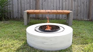 Making A Concrete FIRE PIT  | from a washing machine drum