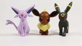 Tomy Pokemon EEVEE UMBREON ESPEON 3 Pack Action Figure Review